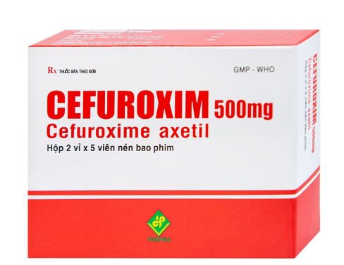 Thuốc Cefuroxim 500mg Vidipha điều trị nhiễm khuẩn (2 vỉ x 5 viên)