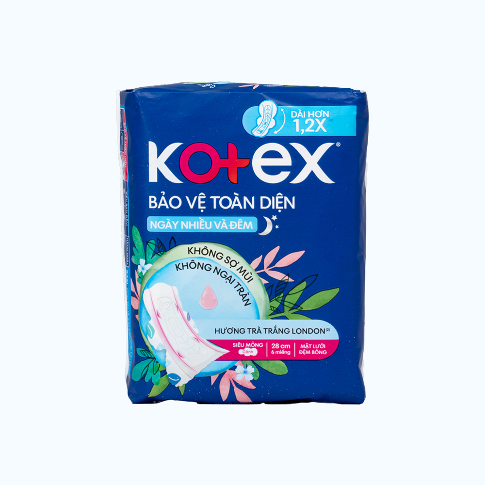 Kotex BVS Bao Ve Toan Dien Cho Ngay Nhieu va Dem 28cm 6M