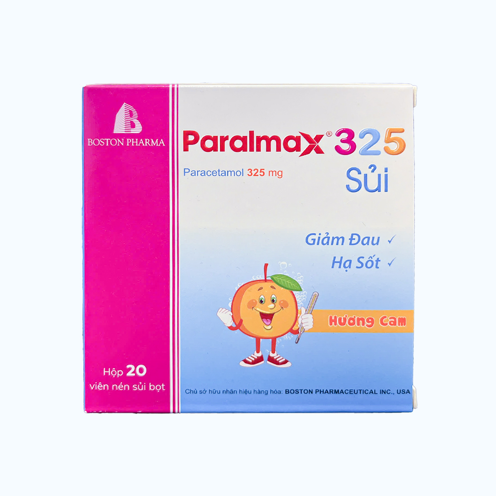 Viên nén sủi bọt Effer-Paralmax 325mg Boston hạ sốt, giảm đau (5 vỉ x 4 viên)