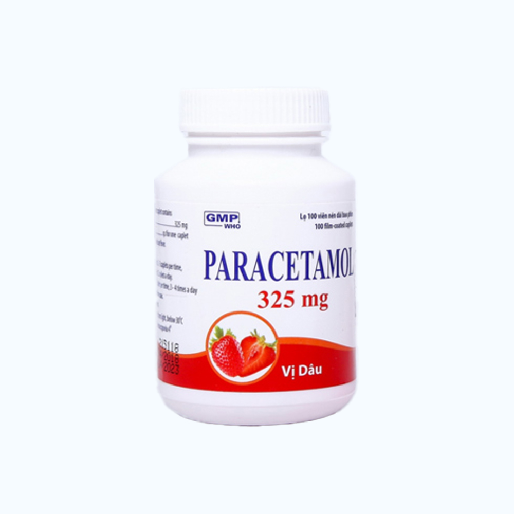 PARACETAMOL 325MG VỊ DÂU LỌ 100V
