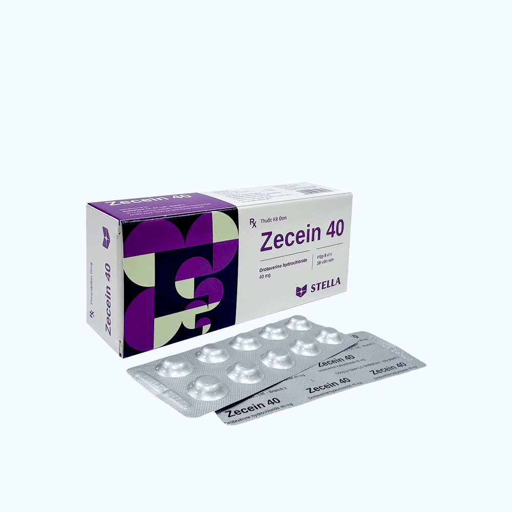 Viên nhén Stella ZECEIN 40mg chống co thắt cơ trơn đường tiêu hóa (Hộp 50 viên)
