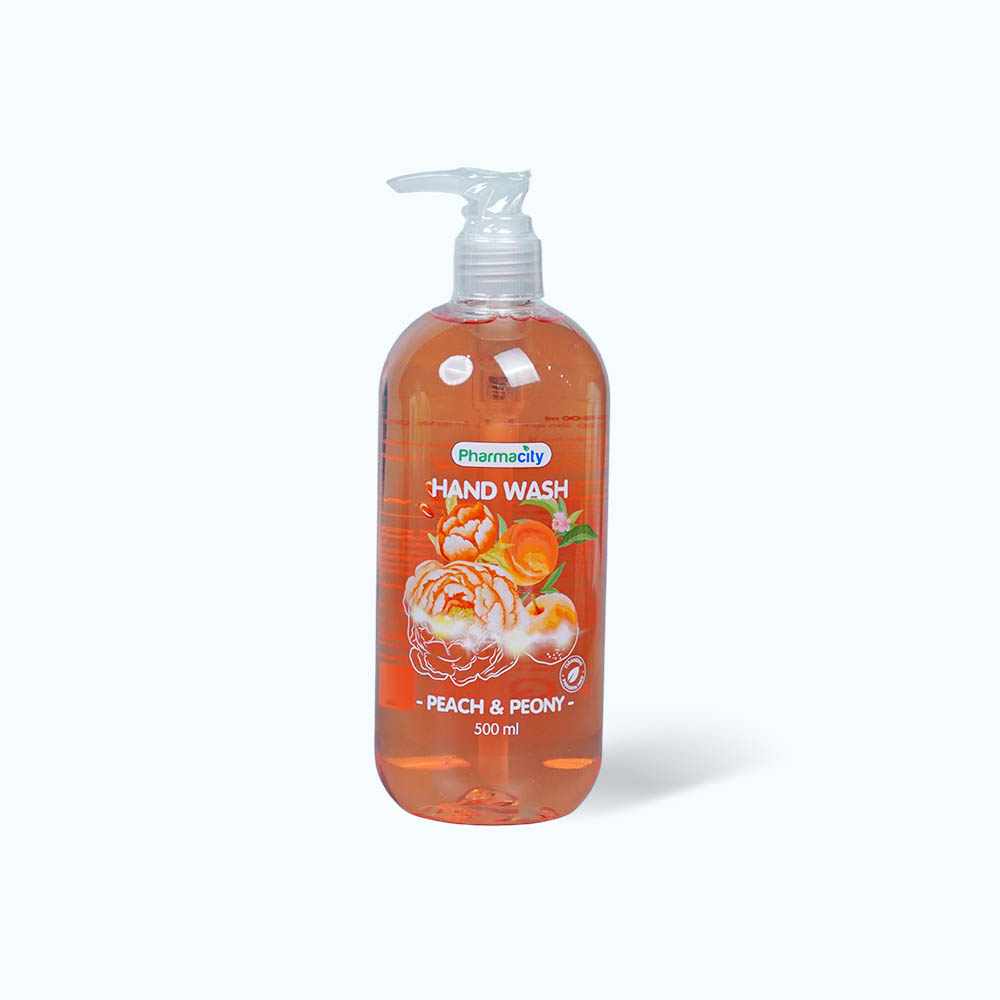 Nước rửa tay làm sạch và dưỡng ẩm hương Peach & Peony Pharmacity (Chai 500ml)
