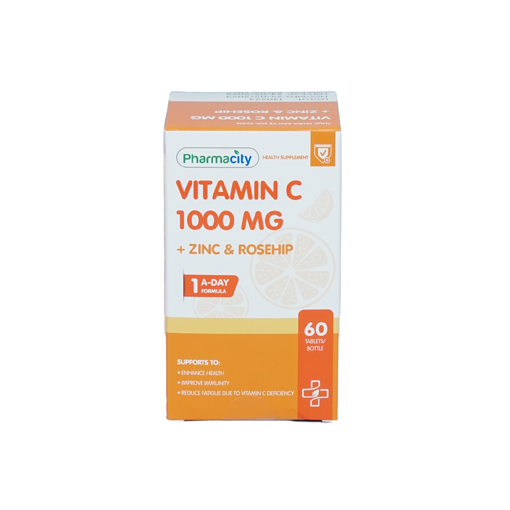 PMC Vitamin C 1000mg + Zinc & Rosehip (Chai 60 Vien)