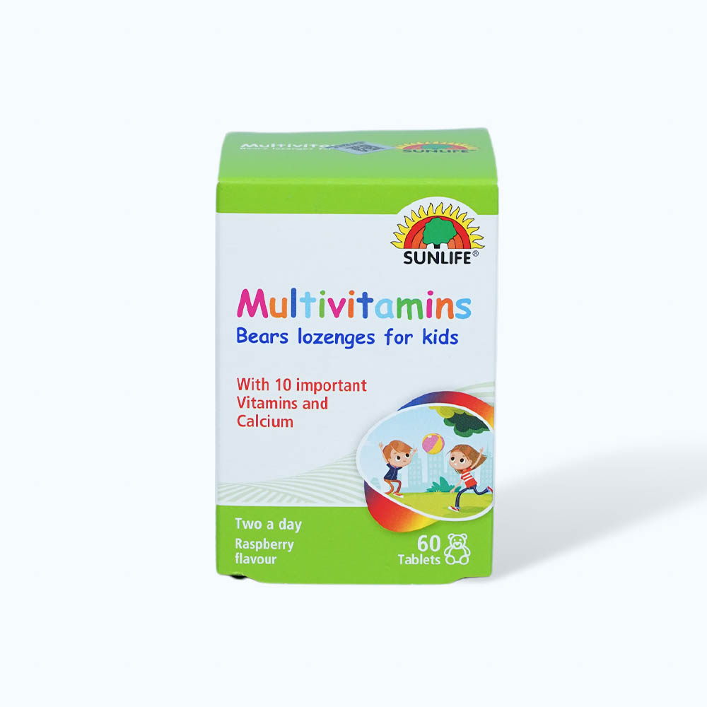 Sunlife Multivitamin Lozenges Vien Ngam B.Sung Khoang Chat Cho Tre (Hop 60 Vien)