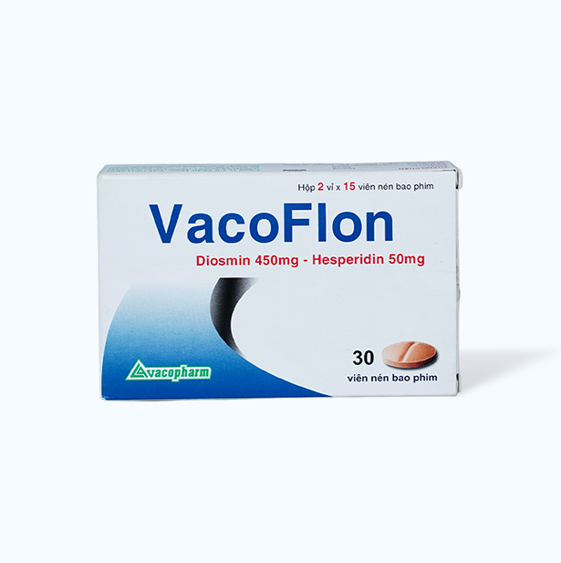 Viên nén VacoFlon 500mg điều trị suy giãn tĩnh mạch, trĩ cấp và trĩ mạn (2 vỉ x 15 viên)
