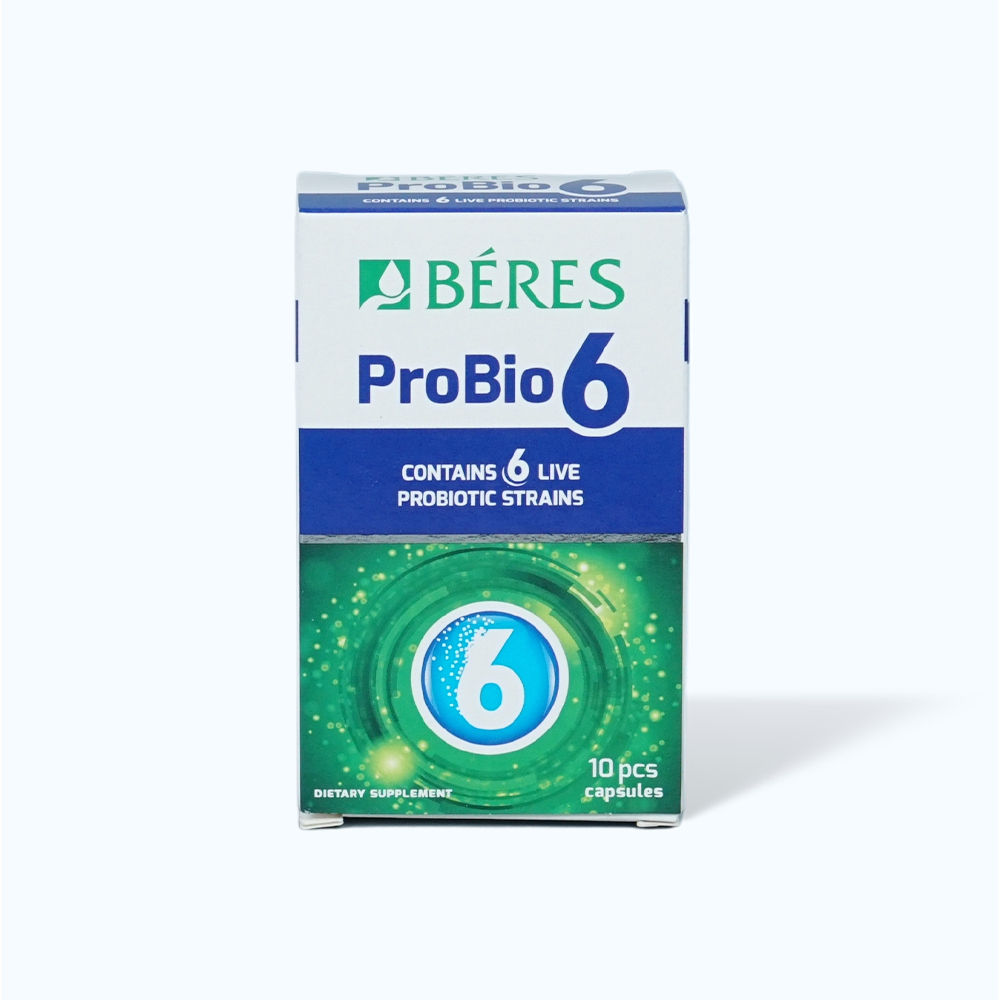 Viên uống  Beres Probio6 bổ sung lợi khuẩn, hỗ trợ hệ tiêu hóa (Hộp 10 viên)