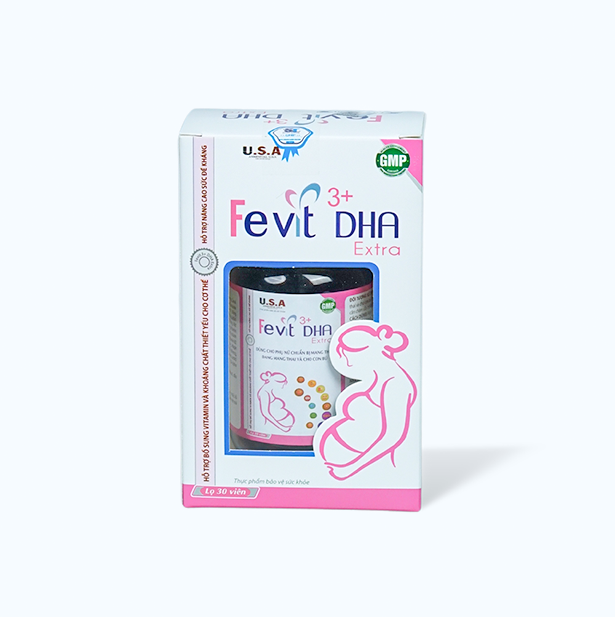 DUOC NAM FEVIT DHA Extra Bo Sung VTM Va Khoang Chat Cho Ba Bau (Hop 30Vien)