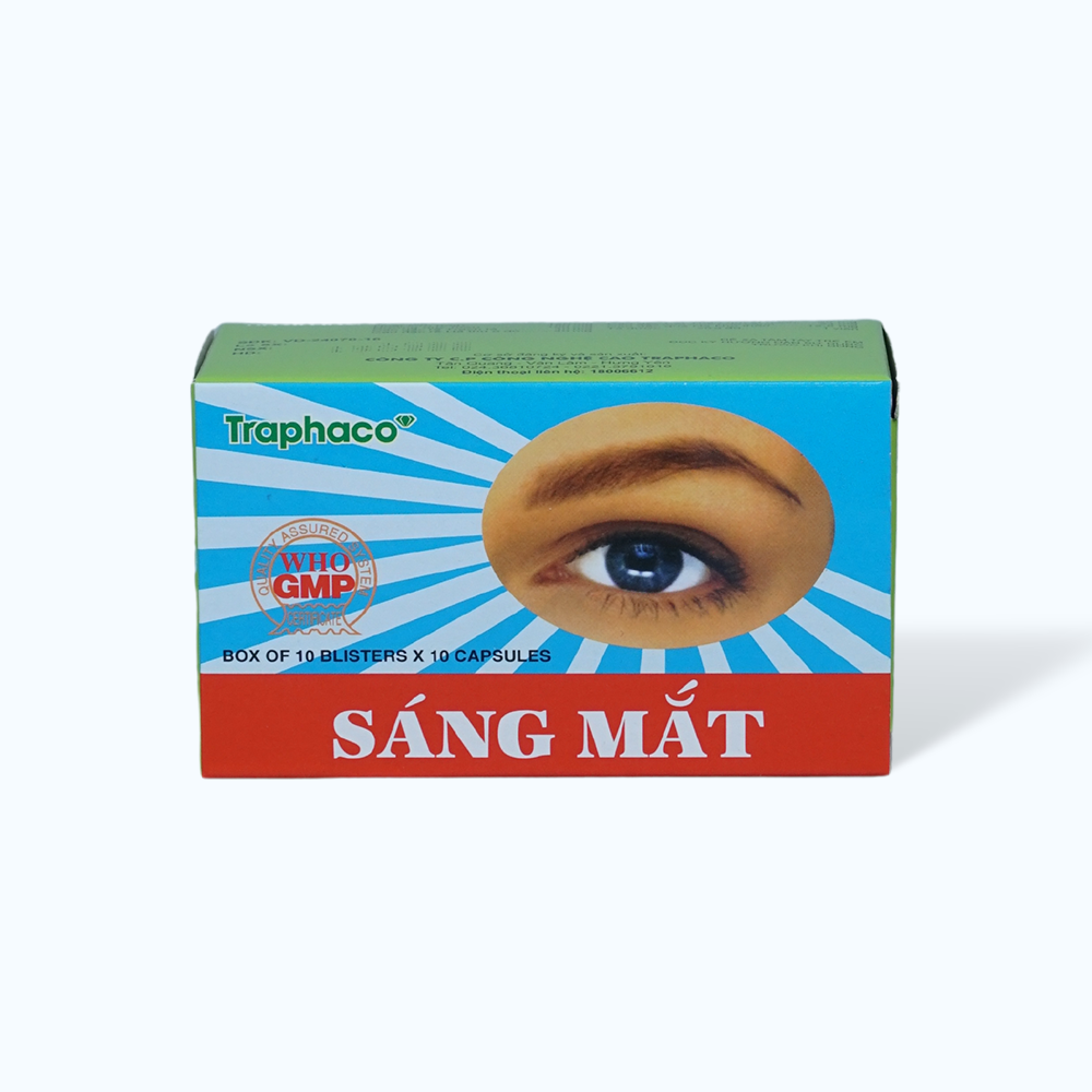 Viên nang Sáng Mắt Traphaco điều trị các triệu chứng mờ mắt, khô mắt, nhức mỏi mắt (10 vỉ x 10 viên)