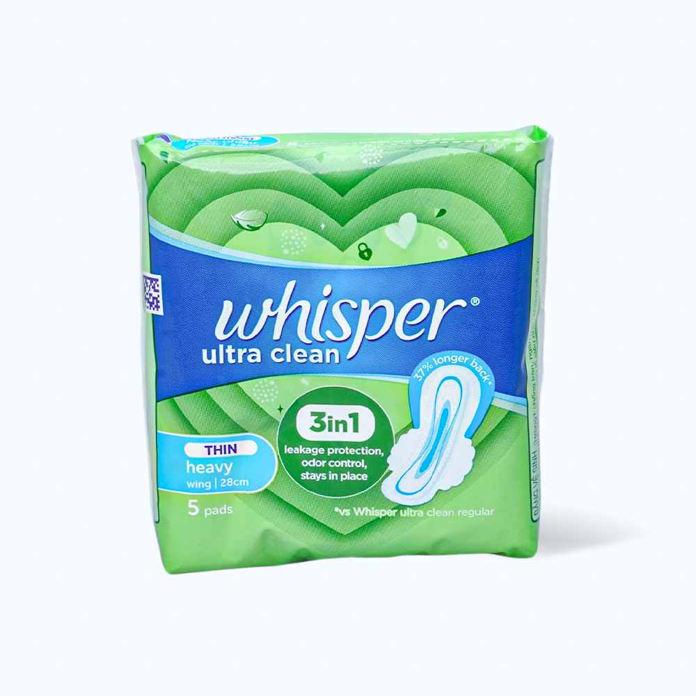 Whisper BVS Ban Ngay Sieu Mong Canh Ultra Clean Canh 24cm 5 Mieng