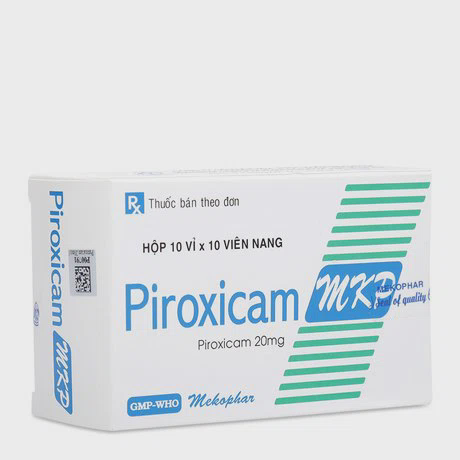 Piroxicam 20mg (10 vỉ x 10 viên/hộp)