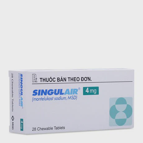 Singulair Chewable 4mg (Hộp 4 vỉ x 7 viên)