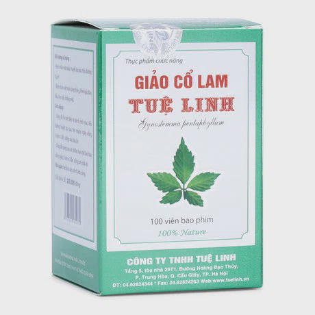 Viên uống Giảo cổ lam Tuệ Linh hỗ trợ phòng ngừa bệnh tim mạch (Hộp 100 viên)