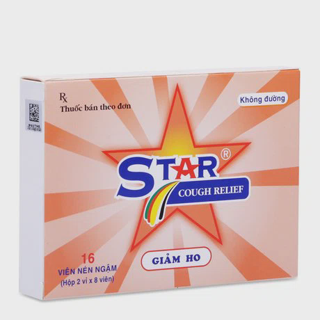 Thuốc làm giảm các triệu chứng ho Star Cough Relife (2 vỉ x 8 viên/hộp)
