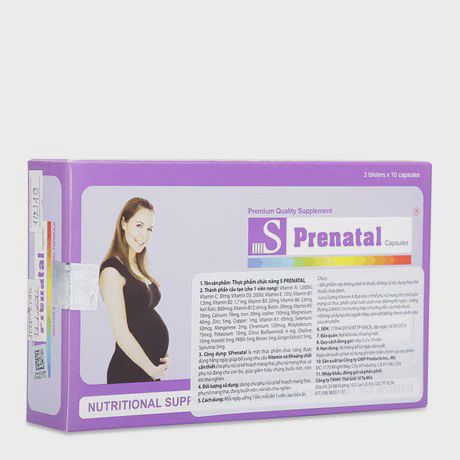 Thực phẩm bổ sung Vitamin và khoáng chất cần thiết cho phụ nữ mang thai & cho con bú S Prenatal (3 vỉ x 10 viên/hộp))