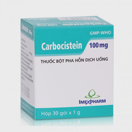 Bột pha hỗn dịch uống Carbocistein 100mg hỗ trợ tan đờm trong hô hấp cấp và mạn tính (30 gói x 1g)