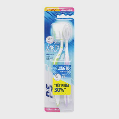 Bàn chải đánh răng P/S lông tơ sạch hiệu quả (2 cây/bộ)