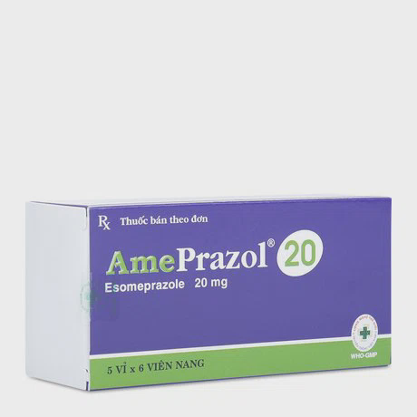 Thuốc điều trị các vấn đề về trào ngược dạ dày, thực quản Ameprazol 20 mg (5 vỉ x 6 Viên nang)