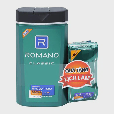 Dầu gội cao cấp Romano Classic (180g) + Tặng kèm dây dầu gội Romano (5g x 12 gói)