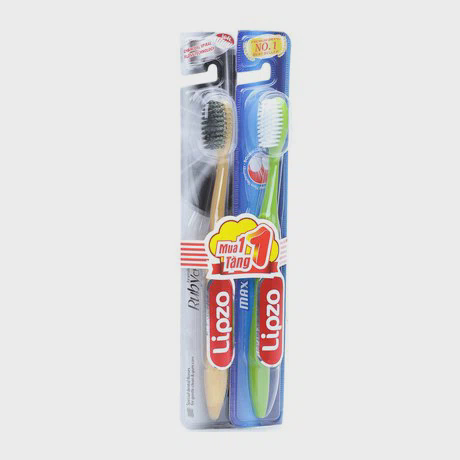 Bàn chải đánh răng lông tơ mềm mại Lipzo Ruby Charcoal + Tặng kèm BCDR Lipzo Maxcare