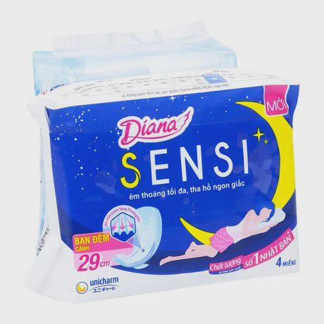 BVS siêu mỏng cánh Diana Sensi Cool Fresh 23cm (8 miếng) + Tặng BVS Diana Sensi Night (4 miếng)