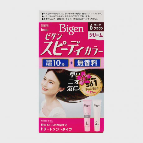 Kem nhuộm tóc Bigen Speedy Color màu 6 nâu đen (80g)