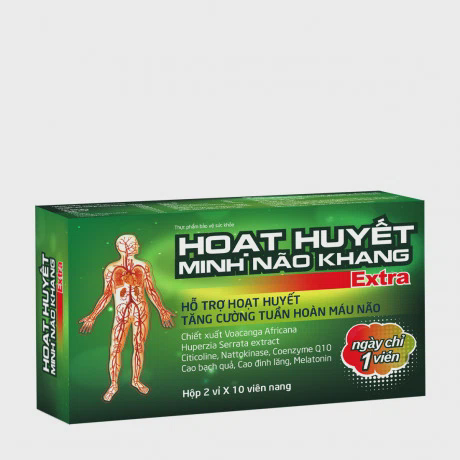 Thực phẩm bảo vệ sức khỏe Hoạt Huyết Minh Não Khang Extra (Hộp 2 vỉ x 10 viên)