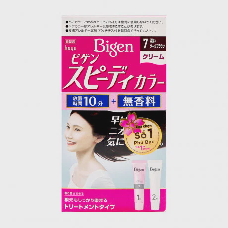 Kem nhuộm tóc Bigen Speedy Color màu 7 đen ánh nâu (80g)