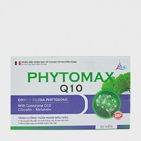 Tăng tuần hoàn máu não France Phytomax Q10 Pháp Eiffel (hộp 30 viên)