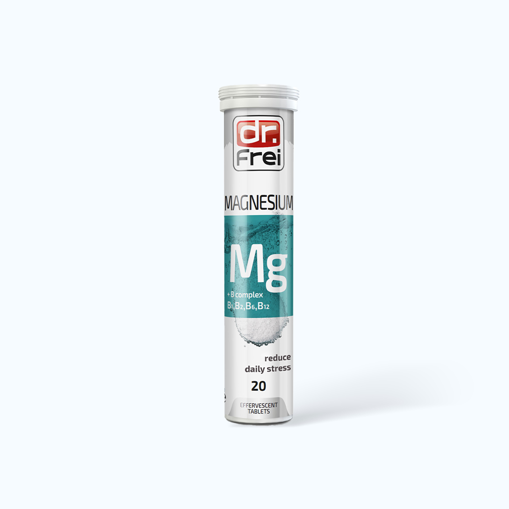 Viên sủi hỗ trợ giảm stress Dr. Frei Magnesium + B complex (Tuýp 20 viên)
