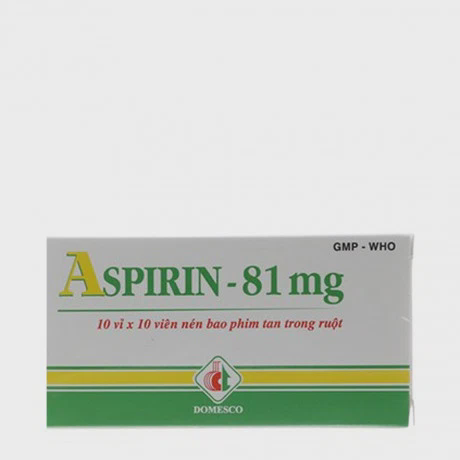 Aspirin 81mg Domesco (Hộp 10 vỉ x 10 viên)