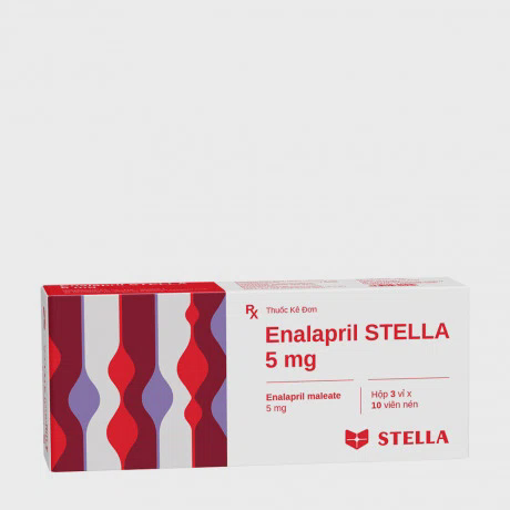 Viên nén Enalapril STELLA 5 mg điều trị tăng huyết áp, suy tim (3 vỉ x 10 viên)