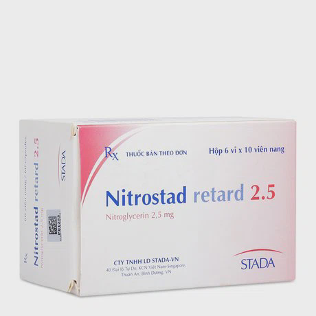 Nitrostad Retard Stada 2.5mg (Hộp 6 vỉ x 10 viên)