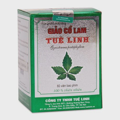 Thực phẩm chức năng giúp ổn định huyết áp, hạ mỡ máu Giảo Cổ Lam Tuệ Linh (60 viên/hộp)