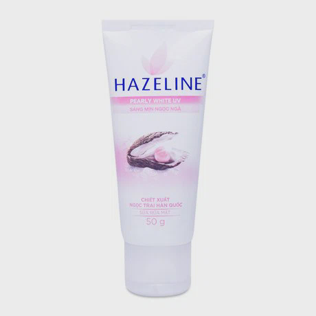 Sữa rửa mặt sáng mịn ngọc ngà Hazeline Pearly White UV (Tuýp 50g)