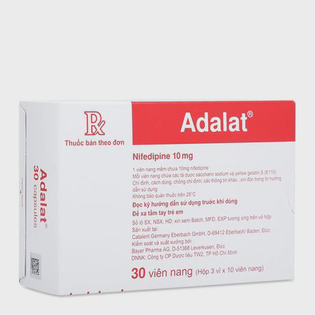 Adalat 10mg (Hộp 3 vỉ x 10 viên)