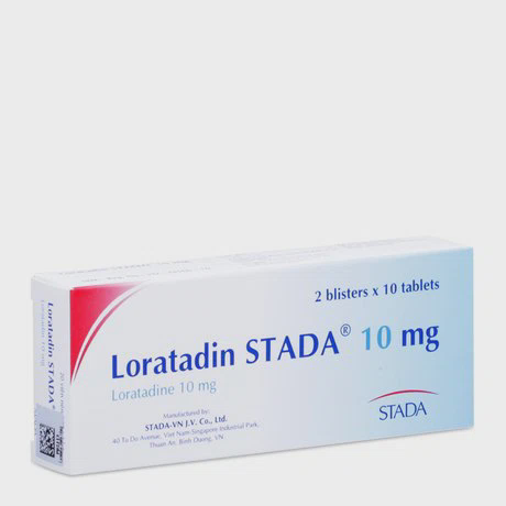 Thuốc làm giảm các triệu chứng của viêm mũi dị ứng và mề đay mãn tính Loratadin Stada (10mg)
