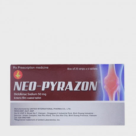 Thuốc điều trị viêm khớp cấp Neo-Pyrazon (4Vỉ x 25Viên)