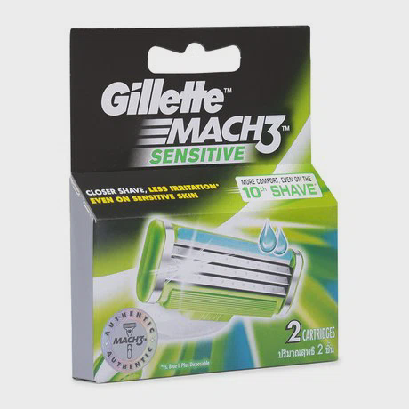 Lưỡi dao cạo râu dành cho da nhạy cảm Gillette Mach 3 (2 lưỡi/hộp)