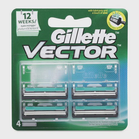 Lưỡi dao cạo râu Gillette Vector (4 lưỡi/vỉ)