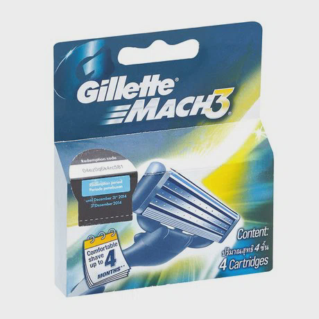 Lưỡi dao cạo Gillette Mach3 (4 cái/hộp)