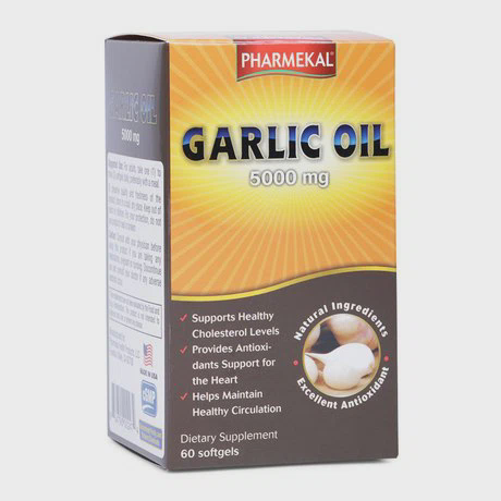 Viên uống hỗ trợ bảo vệ tim mạch, ổn định Cholesterol trong máu Pharmekal Garlic Oil5000mg (60 viên)