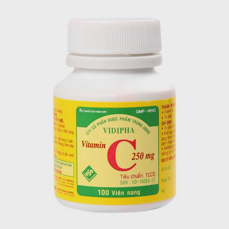 Thuốc điều trị bệnh do thiếu vitamin C PMS - Vitamin C 250mg (Chai 200 viên)
