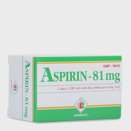 Thuốc phòng ngừa và điều trị tai biến mạch máu não, nhồi máu cơ tim Aspirin (81mg)