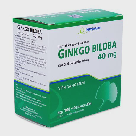 Viên uống hỗ trợ bổ não Ginkgo Biloba 40mg (Hộp 10 vỉ x 10 viên)