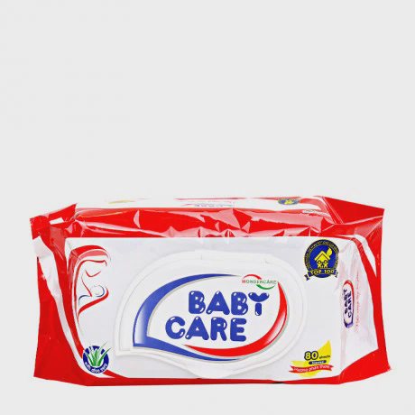 Khăn giấy ướt hương phấn thơm Baby Care (80 miếng/gói)