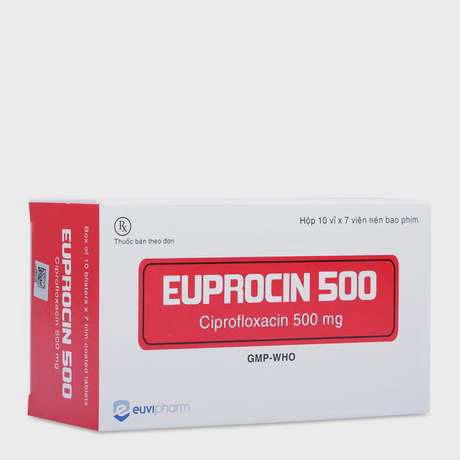 Thuốc kháng sinh điều trị nhiễm khuẩn nặng Euprocin 500mg (Hộp 10 vỉ x 7 viên)