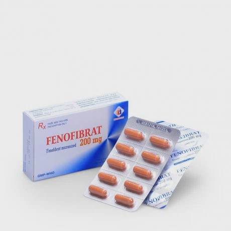 Viên nang cứng Fenofibrat 200mg điều trị rối loạn lipid máu (3 vỉ x 10 viên)