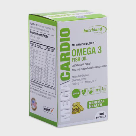 Thực phẩm chức năng hỗ trợ tim mạch khỏe mạnh Hotchland Omega 3 MegaCardio (100 viên/lọ)