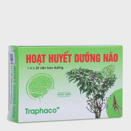 Viên nén bao đường Hoạt Huyết Dưỡng Não Traphaco phòng và trị suy giảm trí nhớ (1 vỉ x 20 viên)