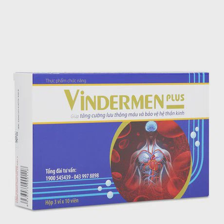 Viên uống Vindermen Plus Vinh Gia hỗ trợ tăng cường lưu thông máu và bảo vệ hệ thần kinh (30 viên)